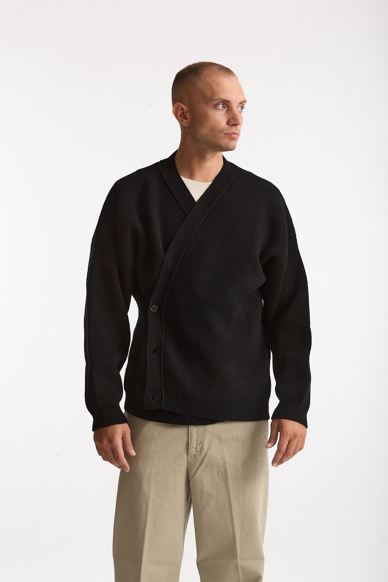 Cardigan in lana nero men Laneus - 1