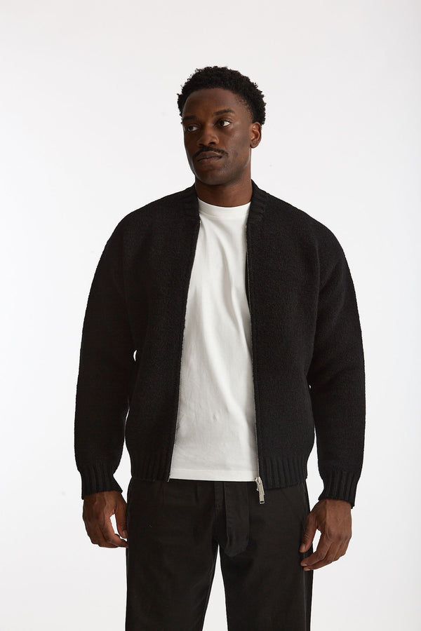 Bomber Lana e cashmere nero men Laneus