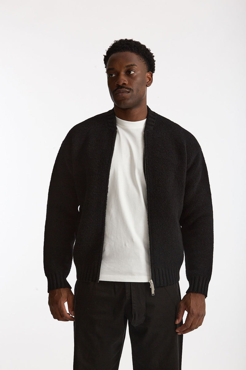 Bomber Lana e cashmere nero men Laneus - 1