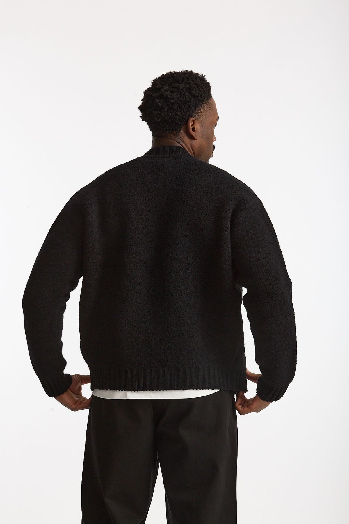 Bomber Lana e cashmere nero men Laneus - 3