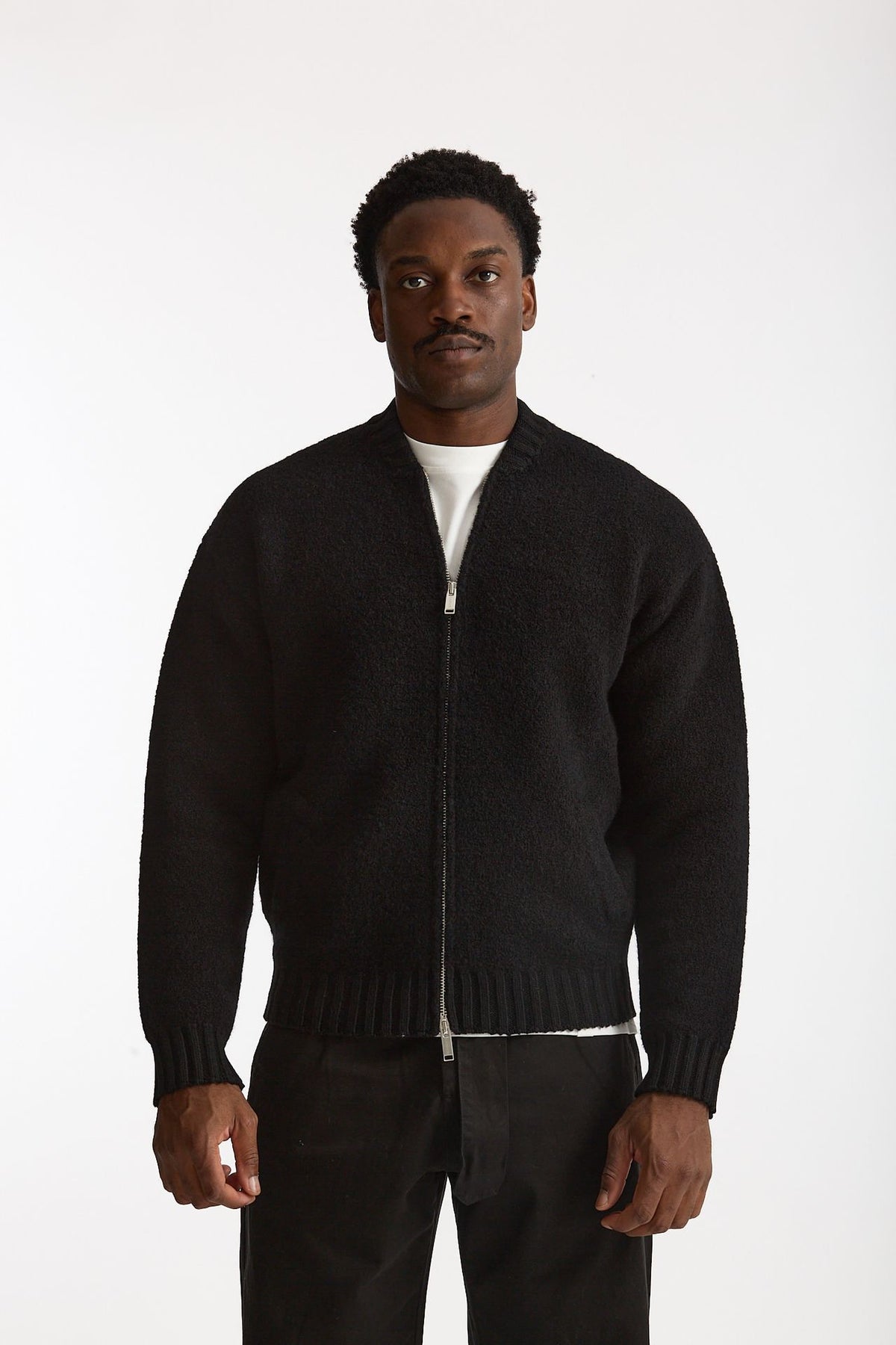 Bomber Lana e cashmere nero men Laneus - 5