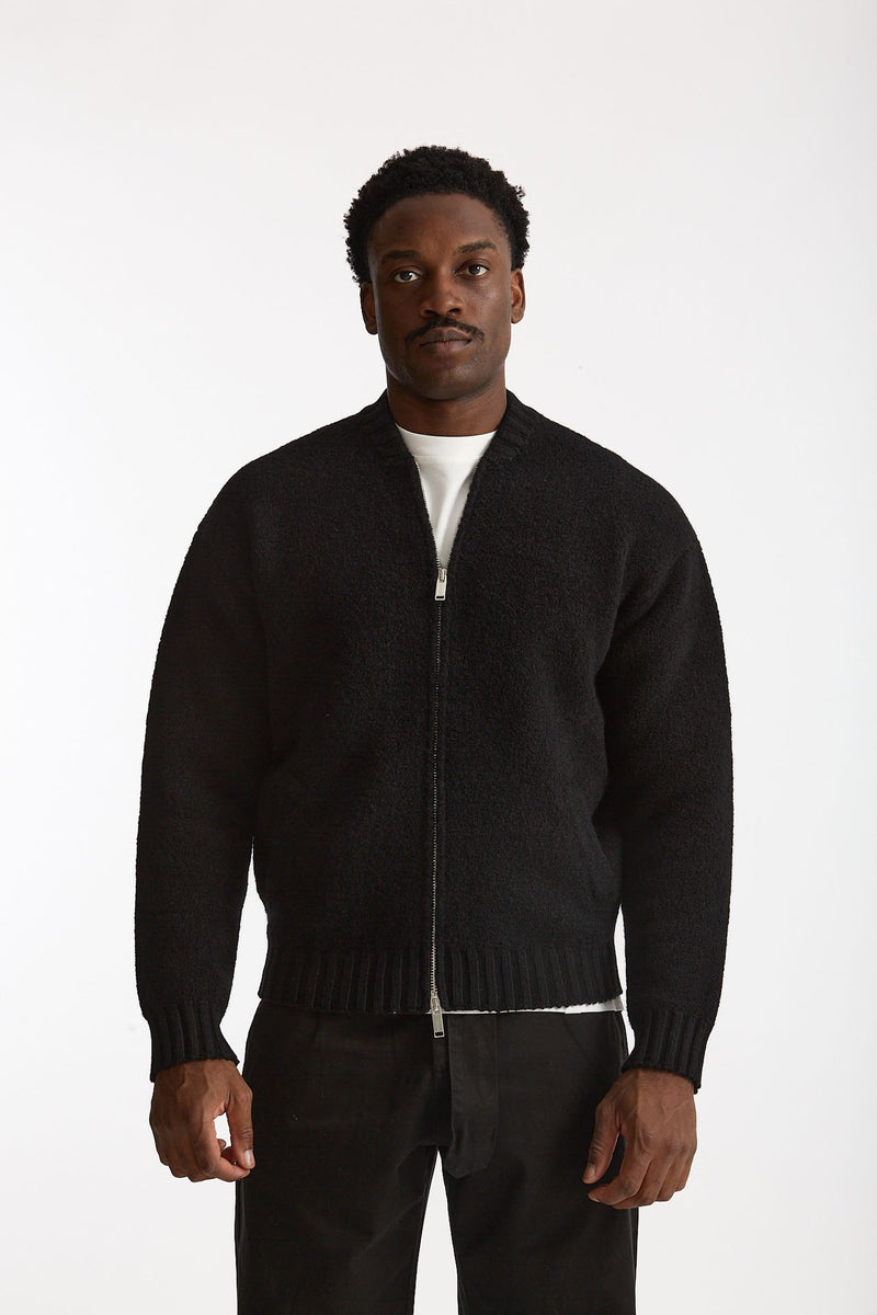 Bomber Lana e cashmere nero men Laneus - 5