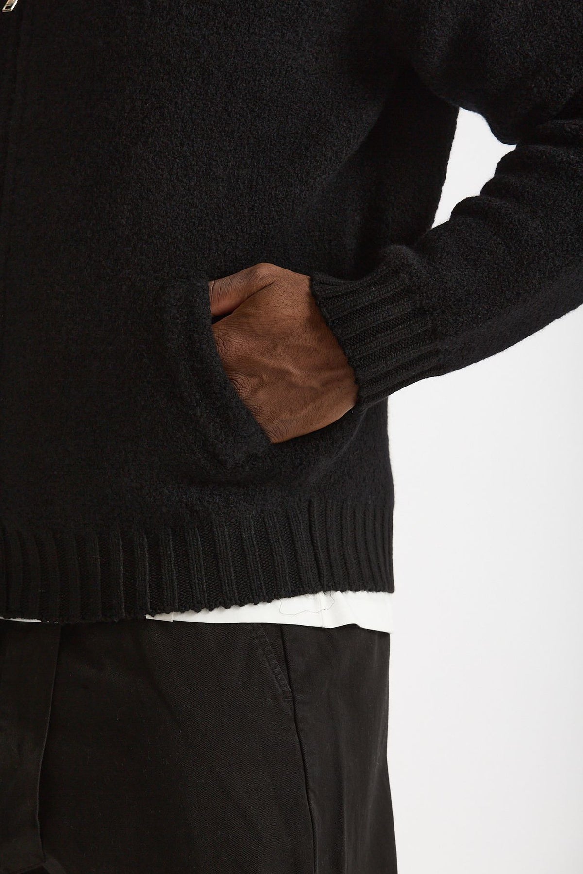 Bomber Lana e cashmere nero men Laneus - 6