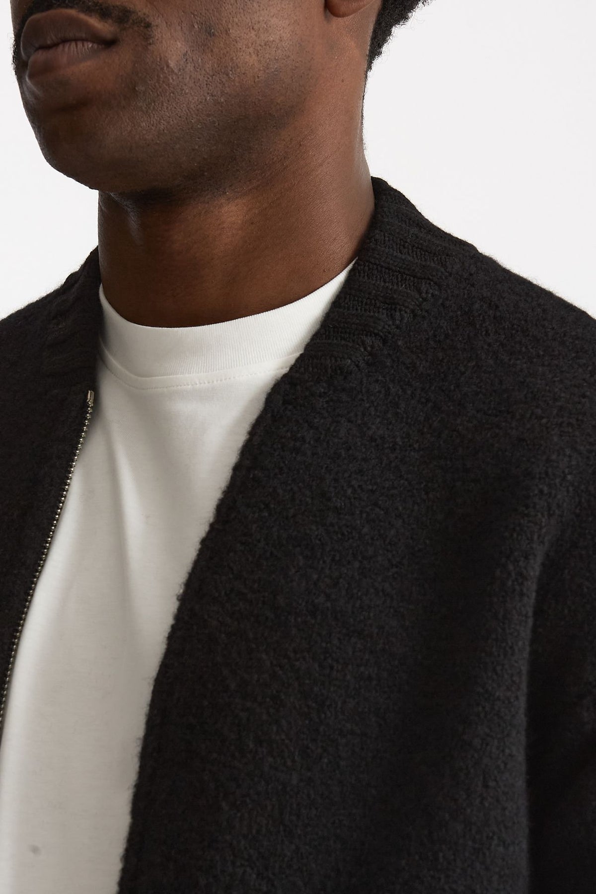 Bomber Lana e cashmere nero men Laneus - 8