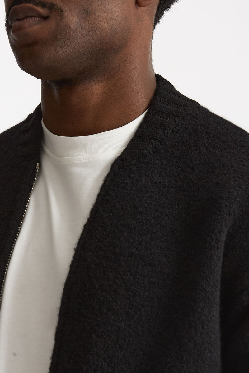 Bomber Lana e cashmere nero men Laneus - 8