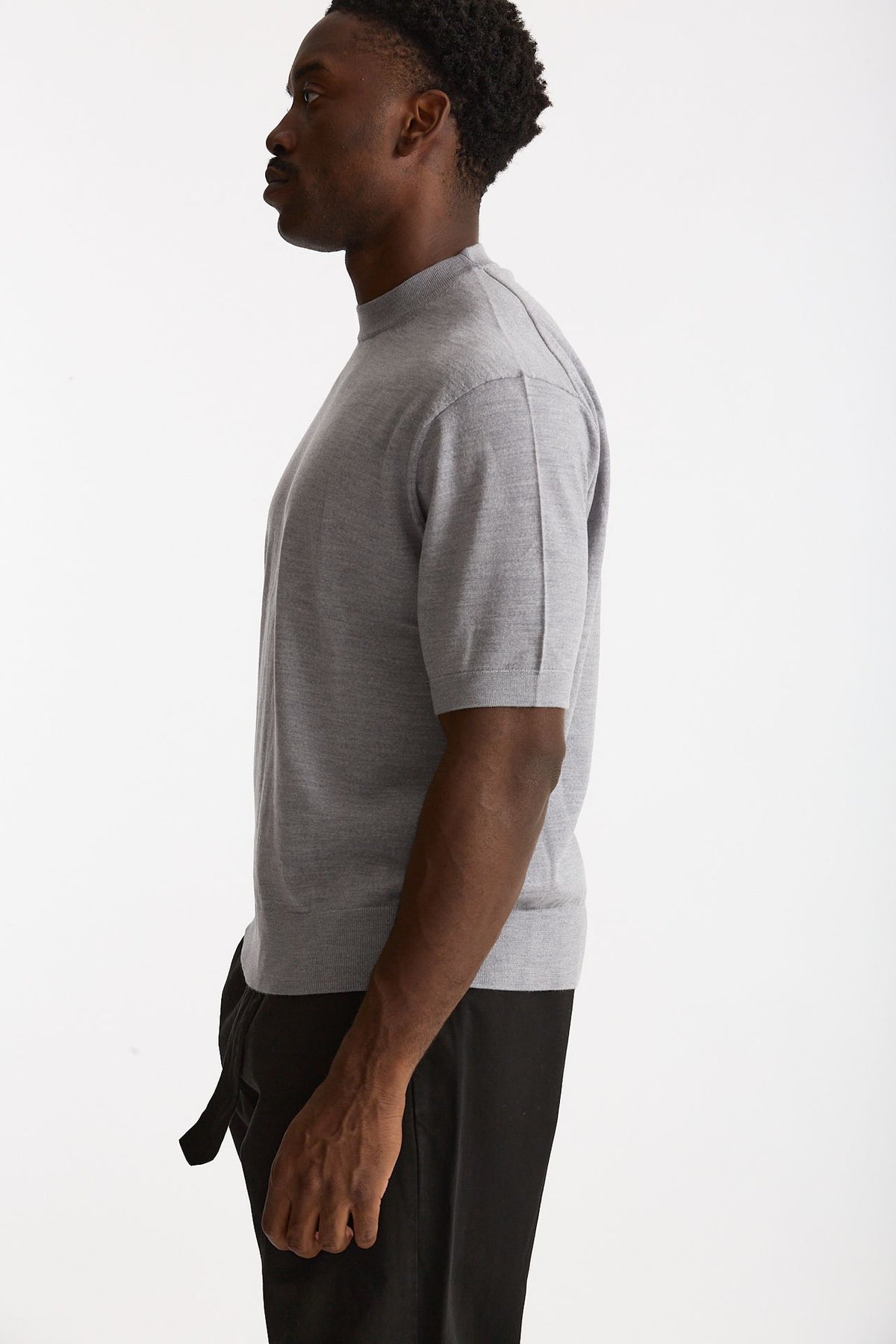 T-shirt in lana grigio men Laneus - 2