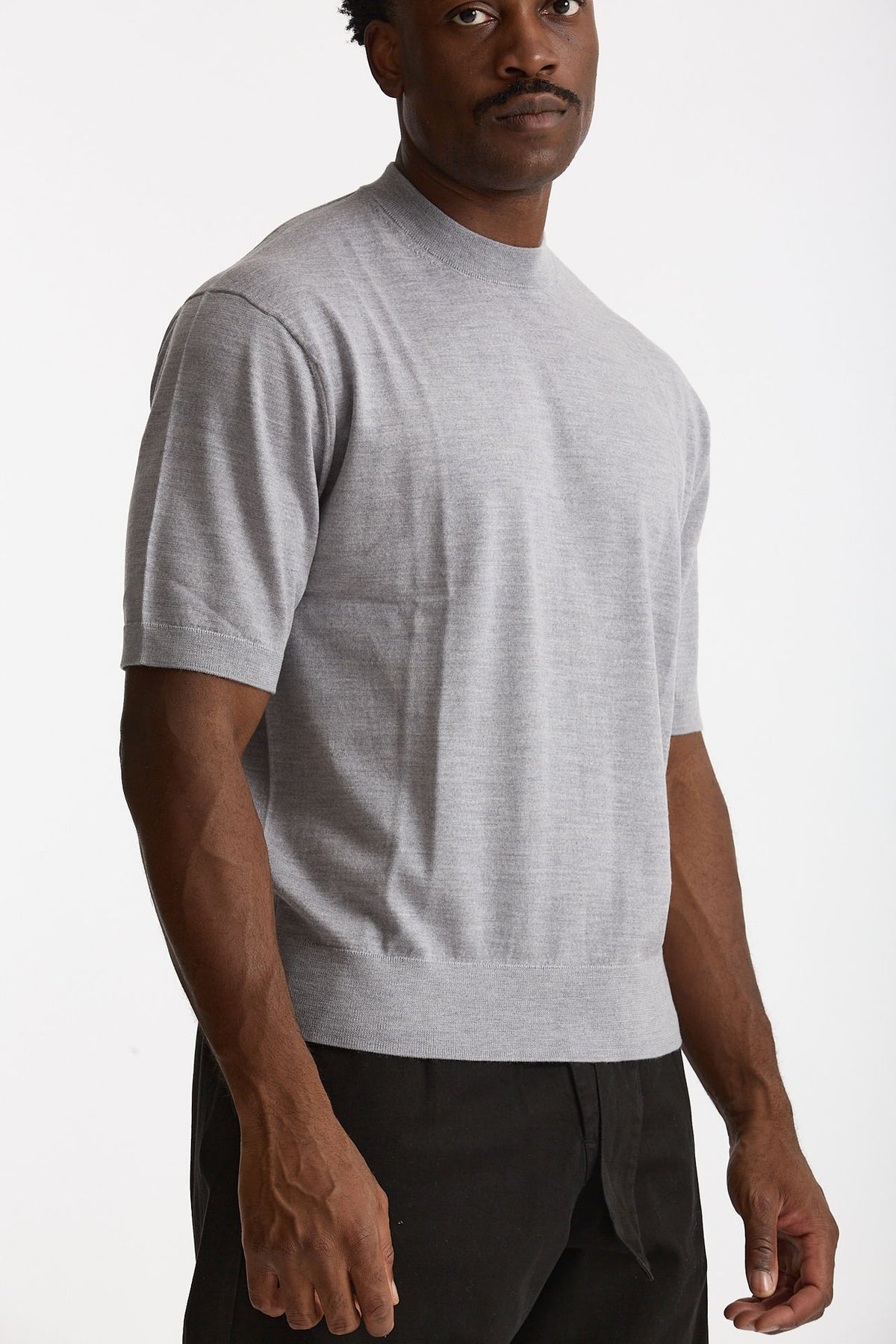 T-shirt in lana grigio men Laneus - 4