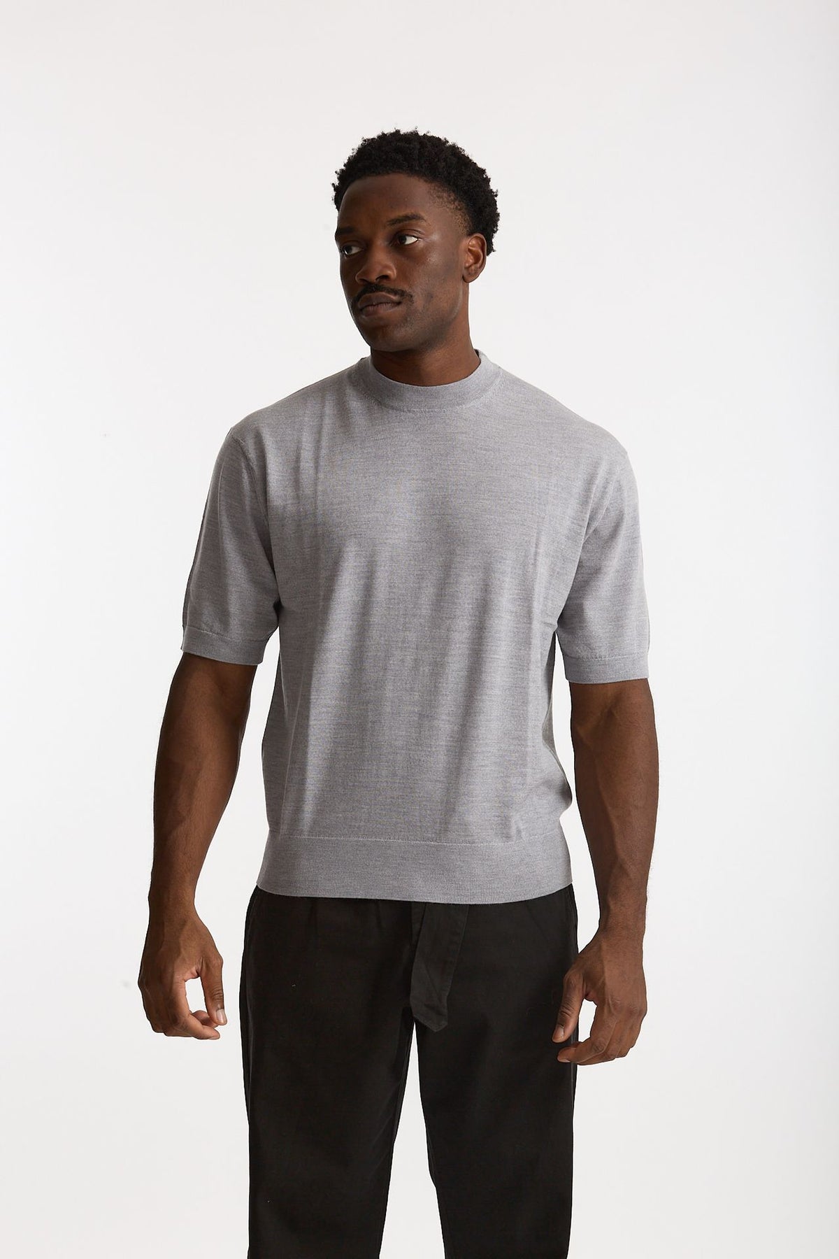 T-shirt in lana grigio men Laneus - 1