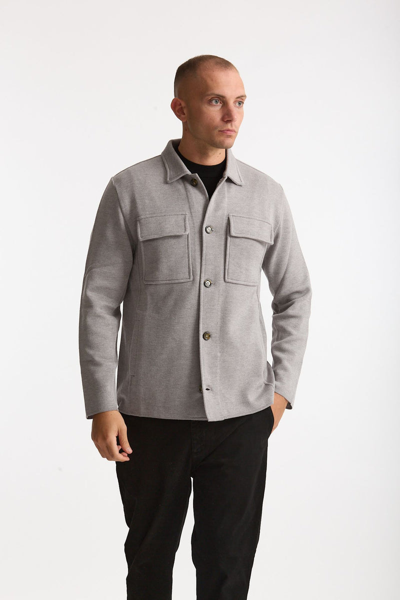 Overshirt in lana grigio chiaro men Lardini - 2