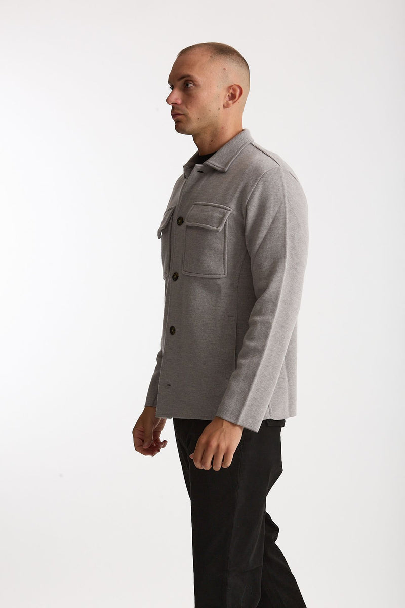 Overshirt in lana grigio chiaro men Lardini - 3