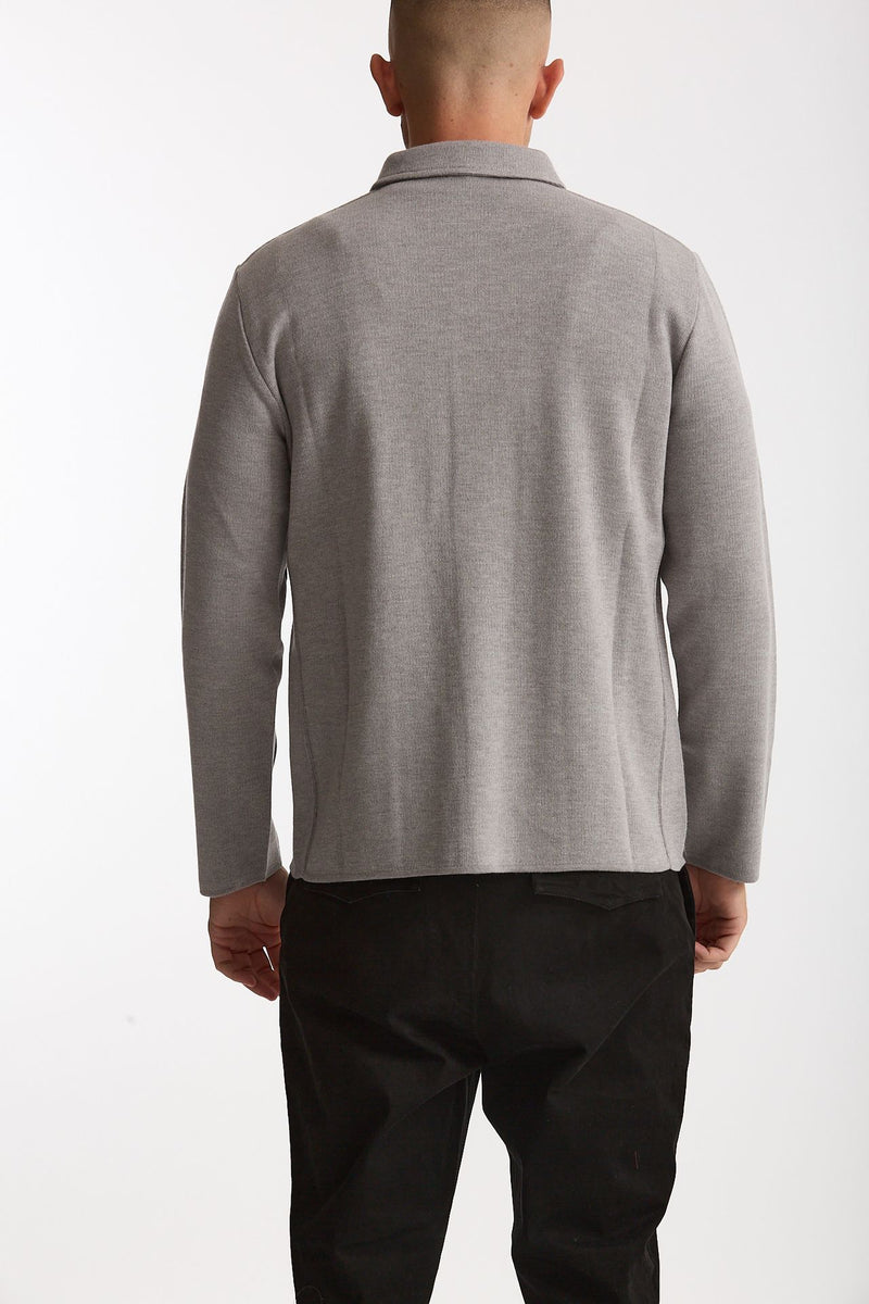 Overshirt in lana grigio chiaro men Lardini - 4