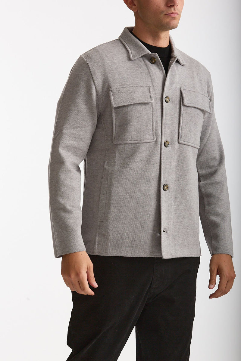Overshirt in lana grigio chiaro men Lardini - 1