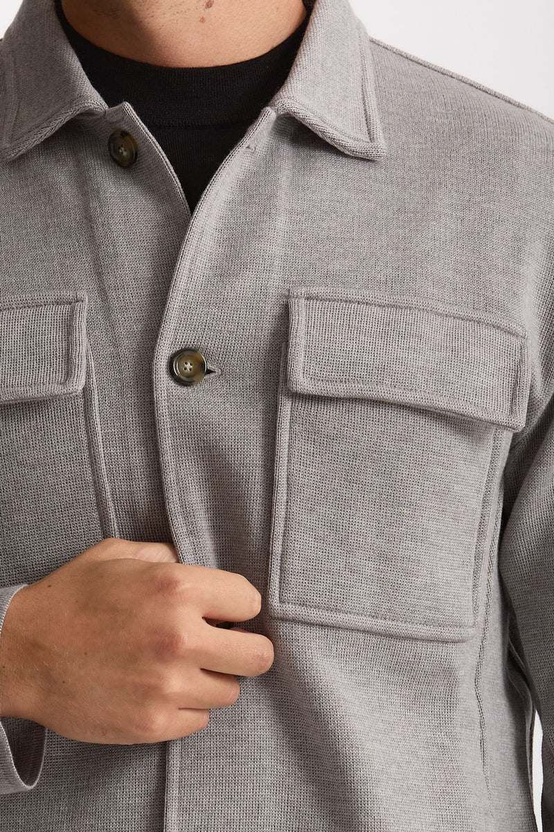 Overshirt in lana grigio chiaro men Lardini - 5