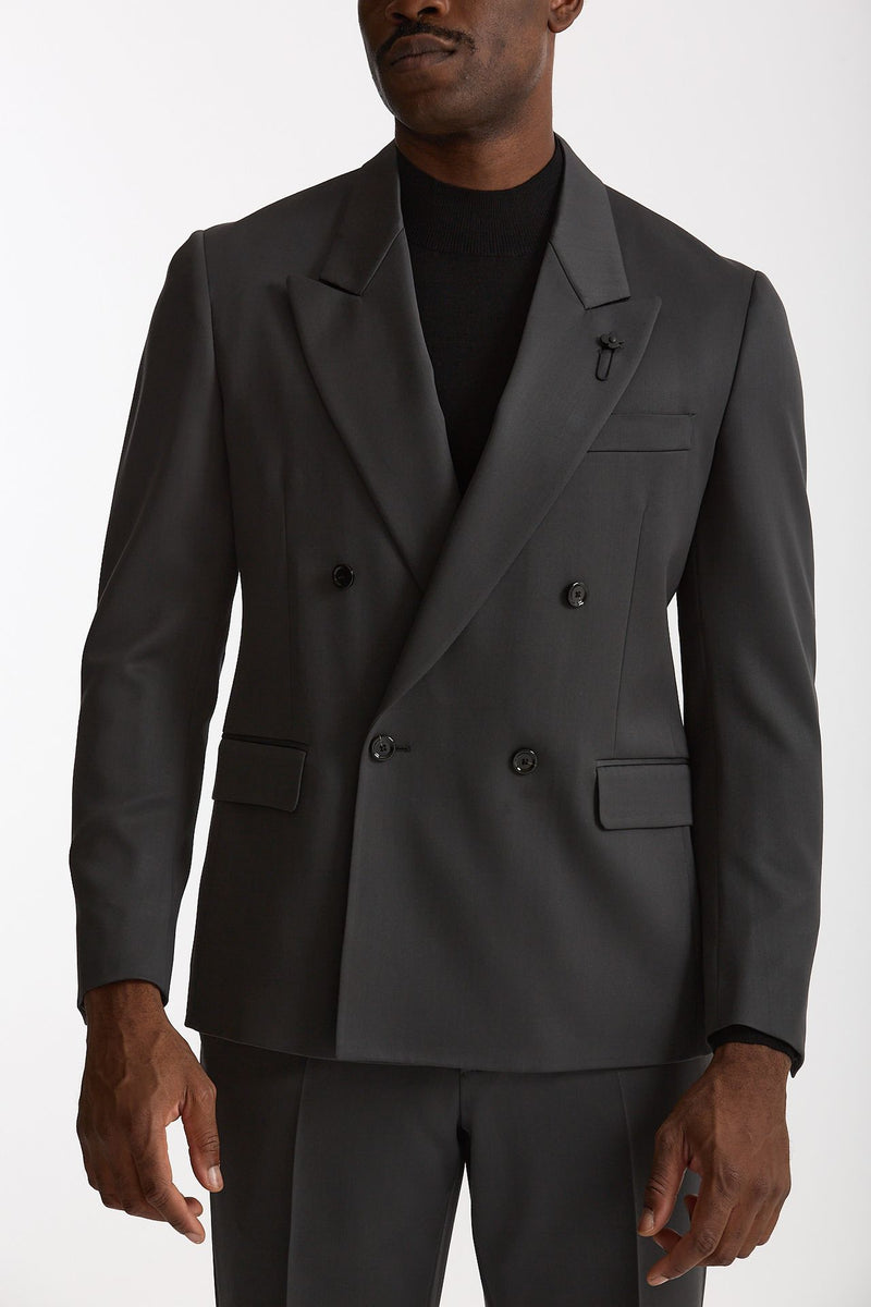 Abito doppiopetto lana tecnica grigio men Lardini - 5