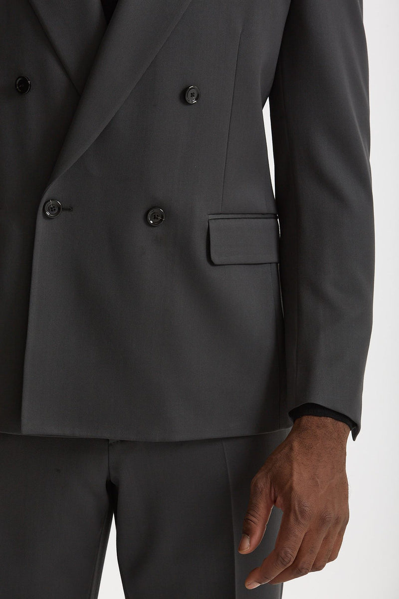 Abito doppiopetto lana tecnica grigio men Lardini - 7
