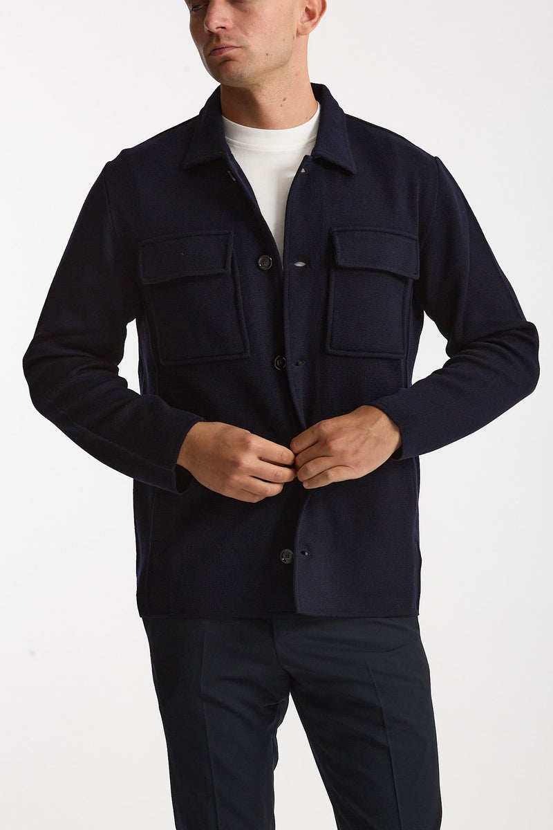 Overshirt in lana blu men Lardini - 5