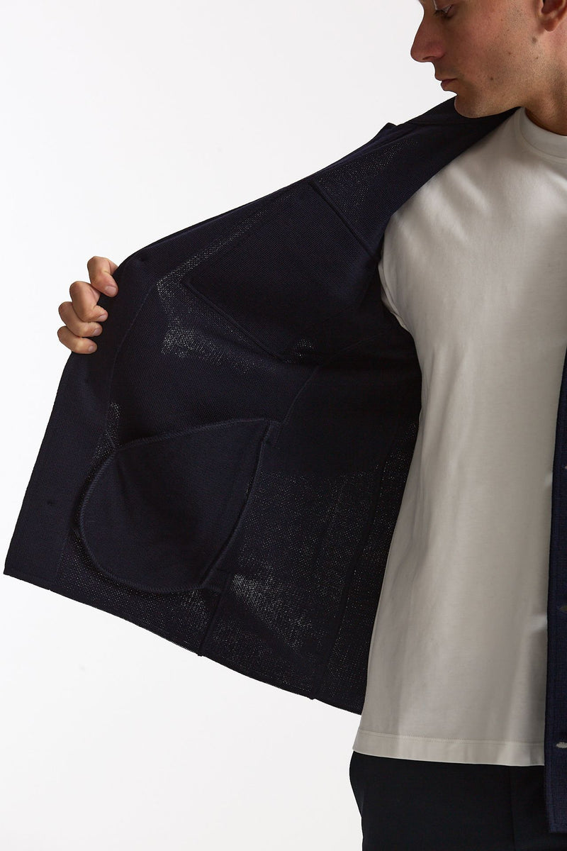 Overshirt in lana blu men Lardini - 6