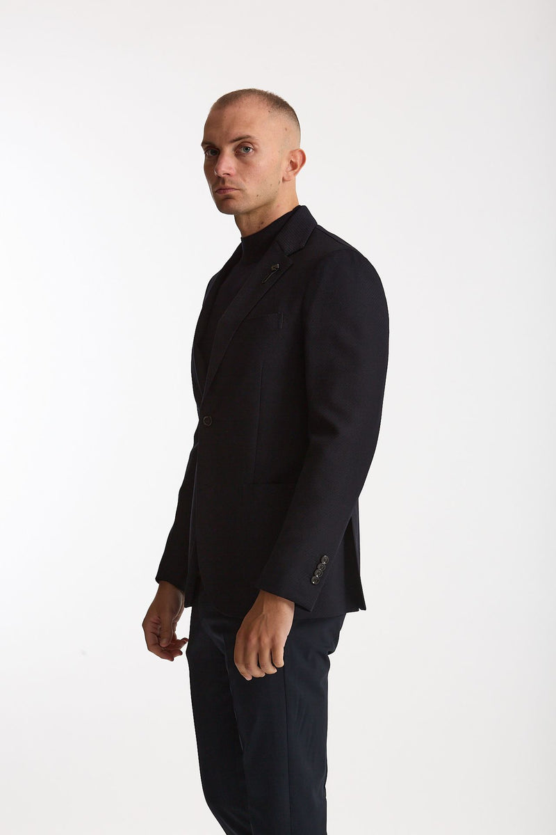 Giacca monopetto in lana blu men Lardini - 4