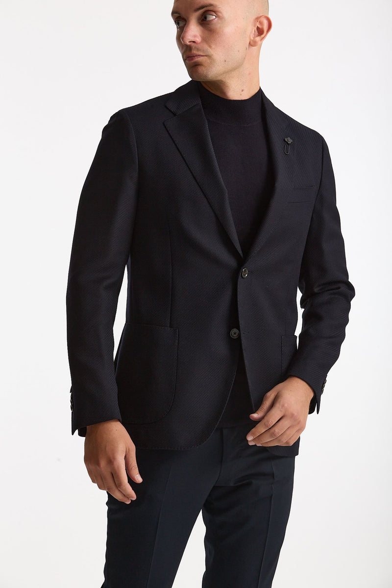 Giacca monopetto in lana blu men Lardini - 7