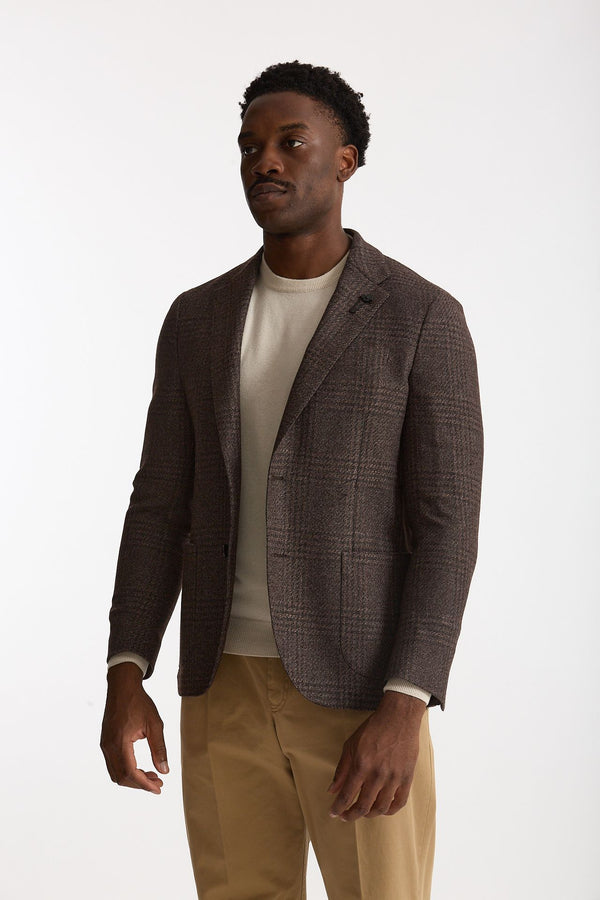 Giacca monopetto in misto lana marrone men Lardini