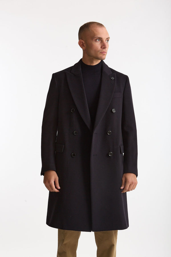 Cappotto doppiopetto in lana blu men Lardini