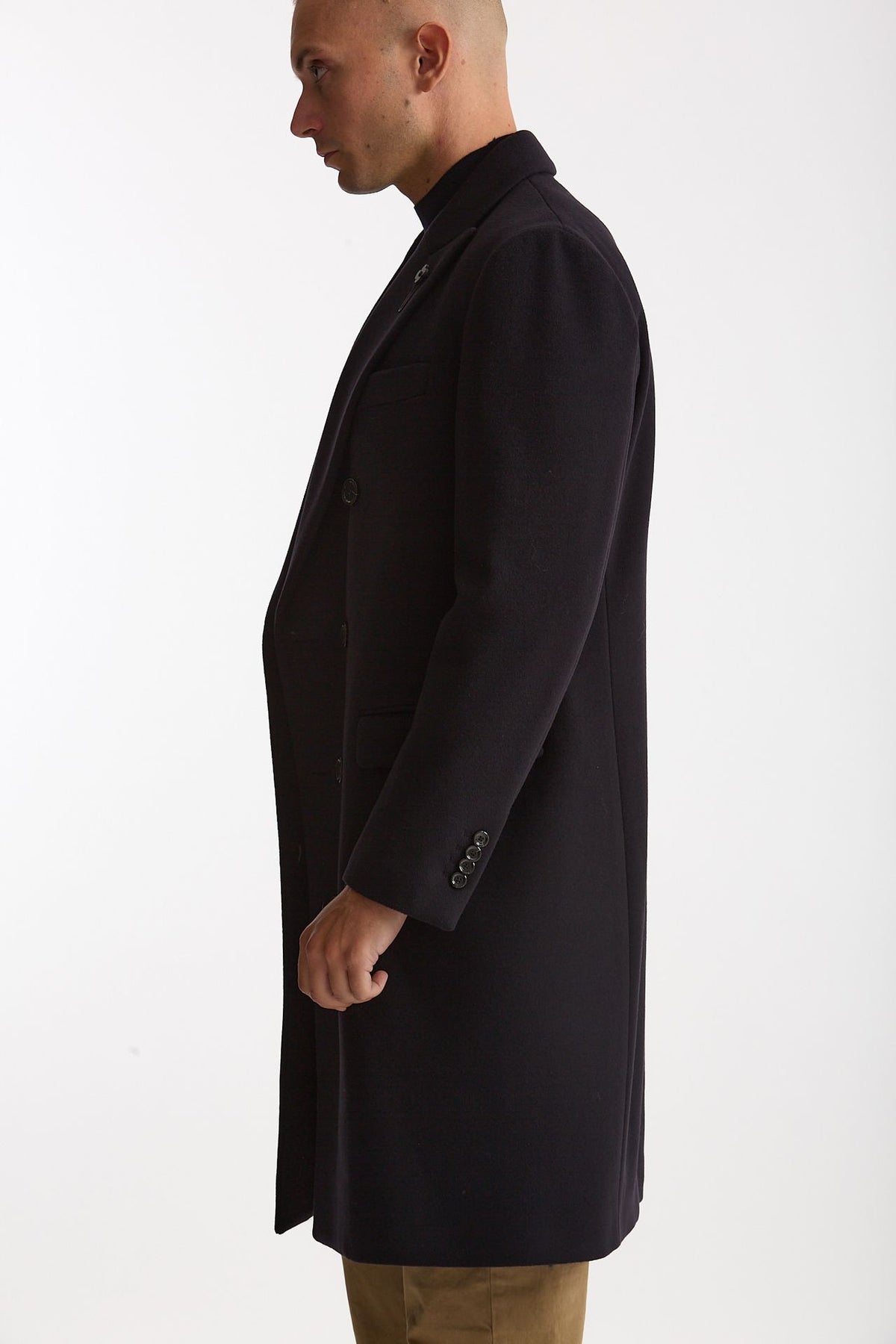 Cappotto doppiopetto in lana blu men Lardini - 3