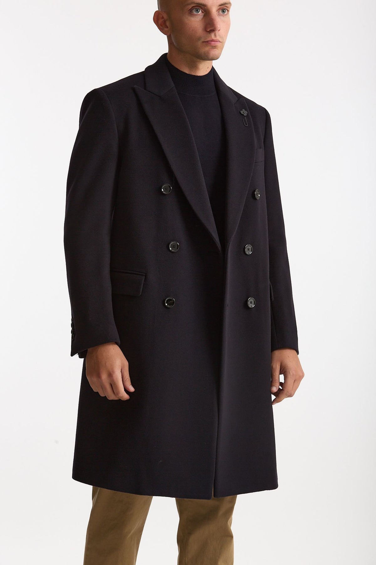 Cappotto doppiopetto in lana blu men Lardini - 5