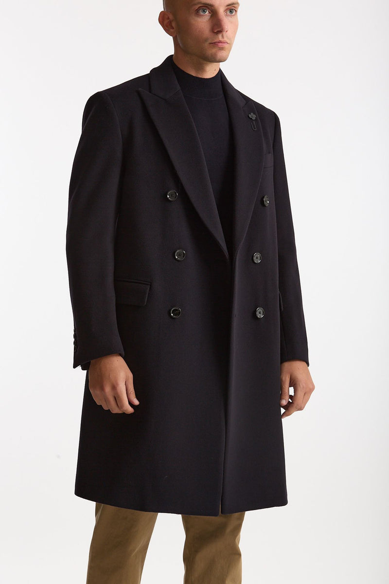 Cappotto doppiopetto in lana blu men Lardini - 5