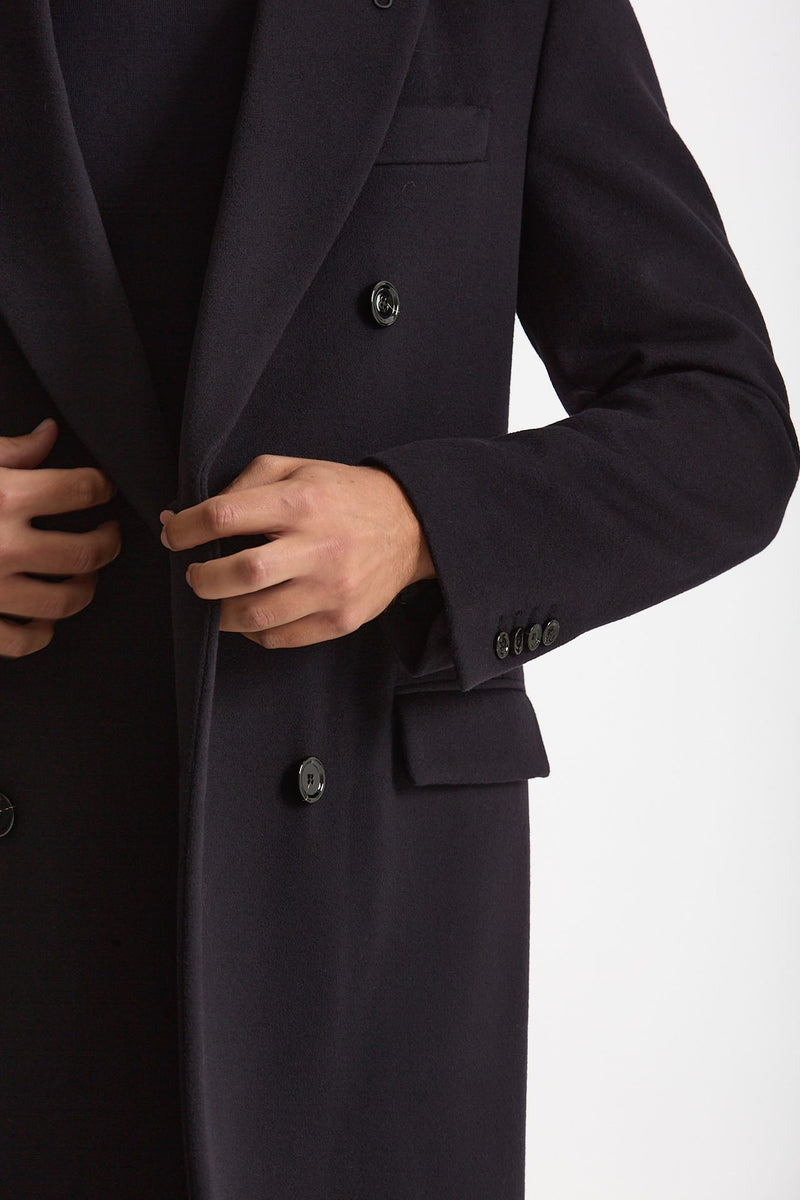 Cappotto doppiopetto in lana blu men Lardini - 7