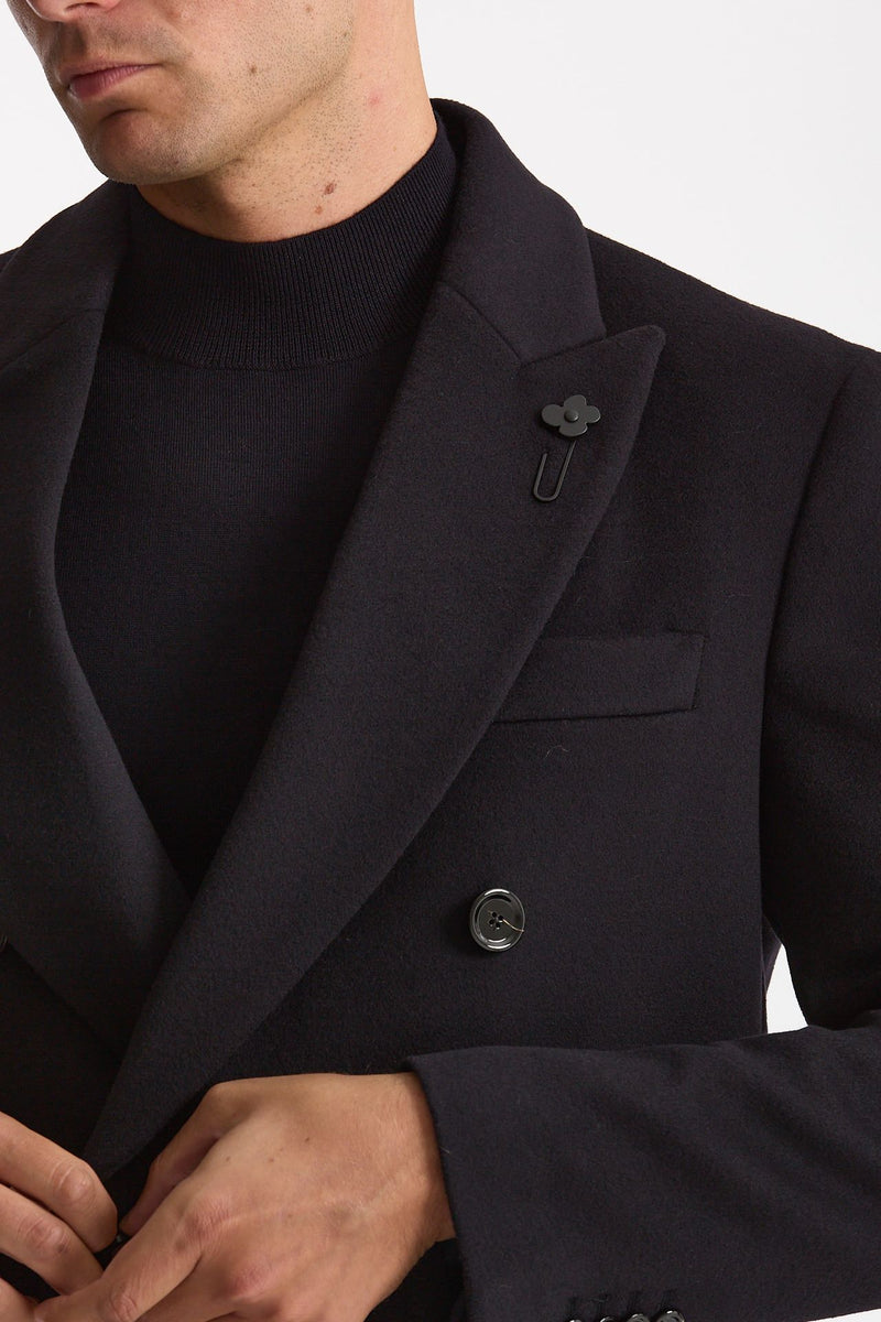 Cappotto doppiopetto in lana blu men Lardini - 8