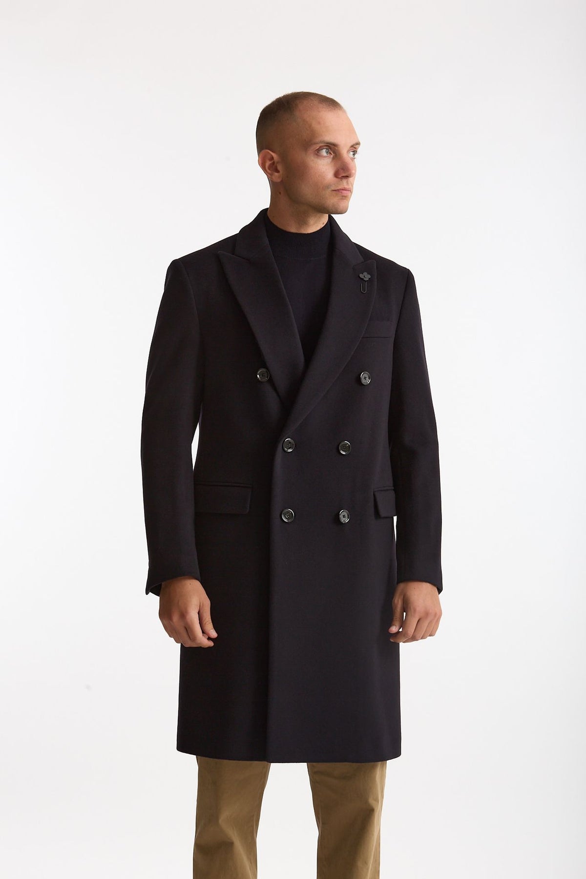Cappotto doppiopetto in lana blu men Lardini - 1