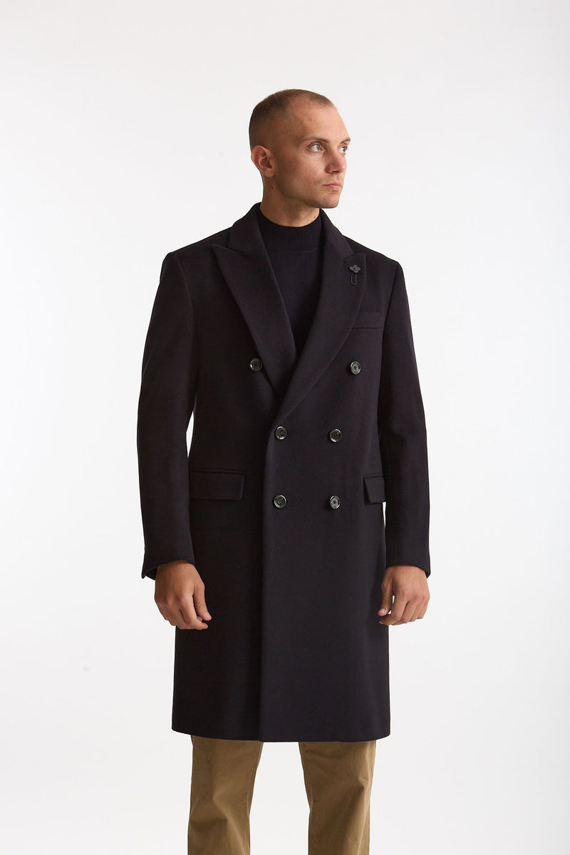 Cappotto doppiopetto in lana blu men Lardini - 1