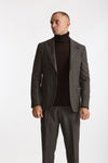 Abito monopetto in lana marrone e grigio men Lardini - 2