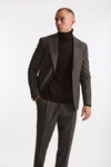 Abito monopetto in lana marrone e grigio men Lardini - 5