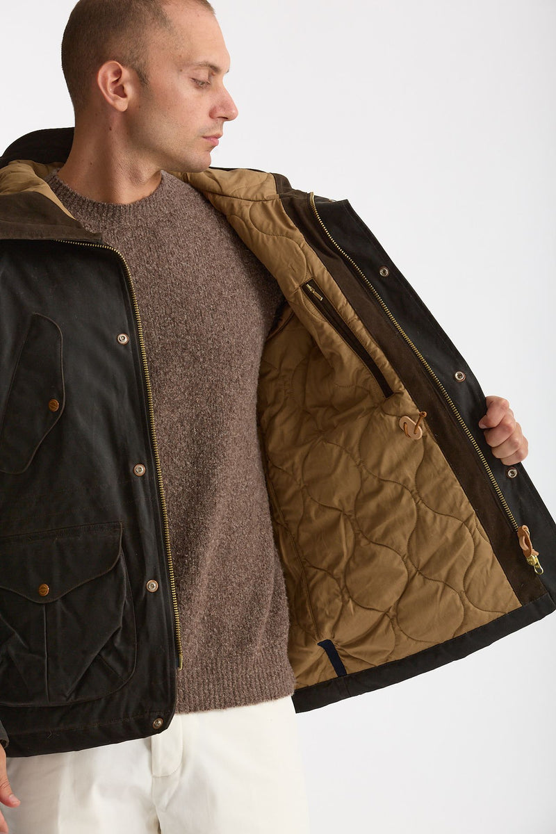 Parka FISHERMAN PARKA in cotone cerato marrone men Manifattura ceccarelli - 7