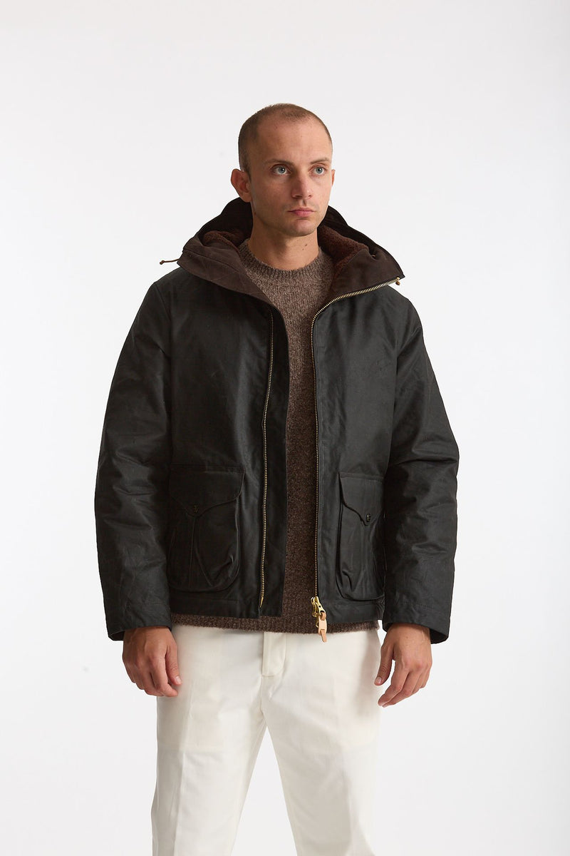 Giubbotto BLAZER COAT in cotone cerato nero men Manifattura ceccarelli - 7