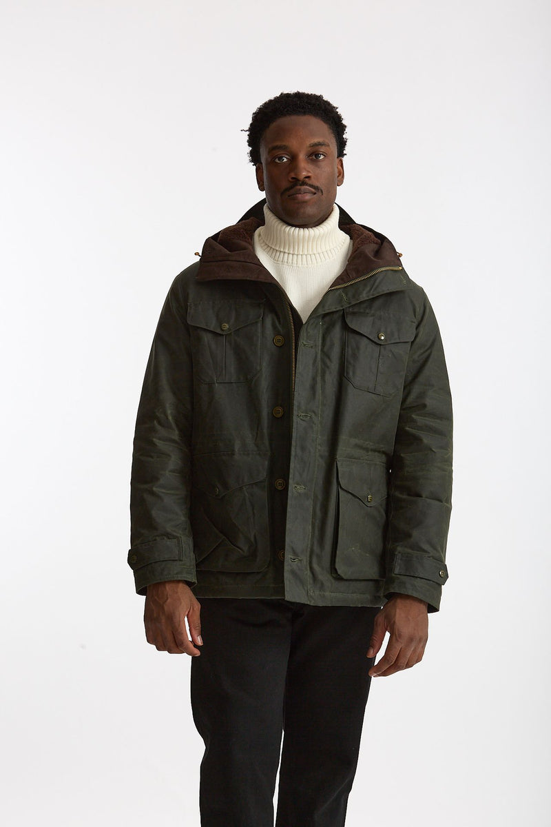 Giaccone TEDDY LINED in cotone cerato verdone men Manifattura ceccarelli - 8