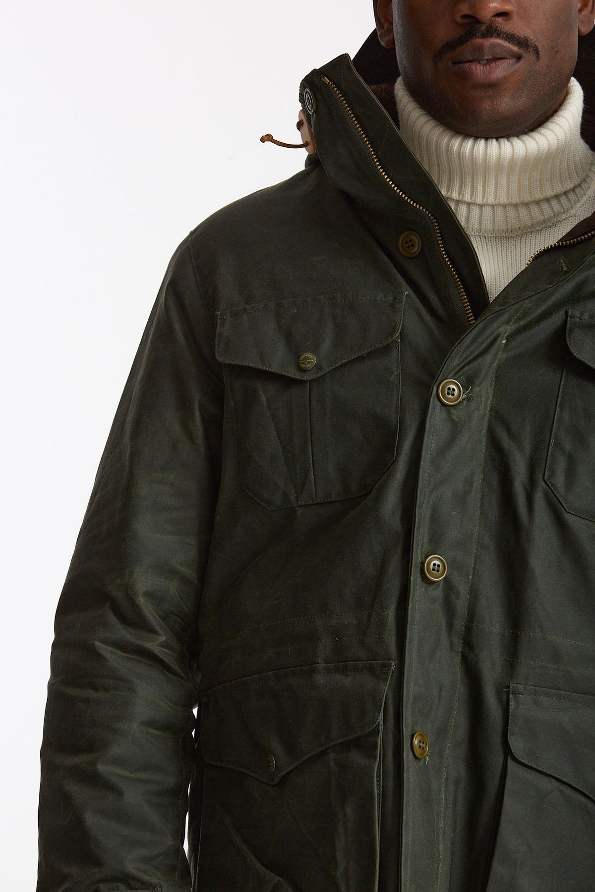 Giaccone TEDDY LINED in cotone cerato verdone men Manifattura ceccarelli - 6
