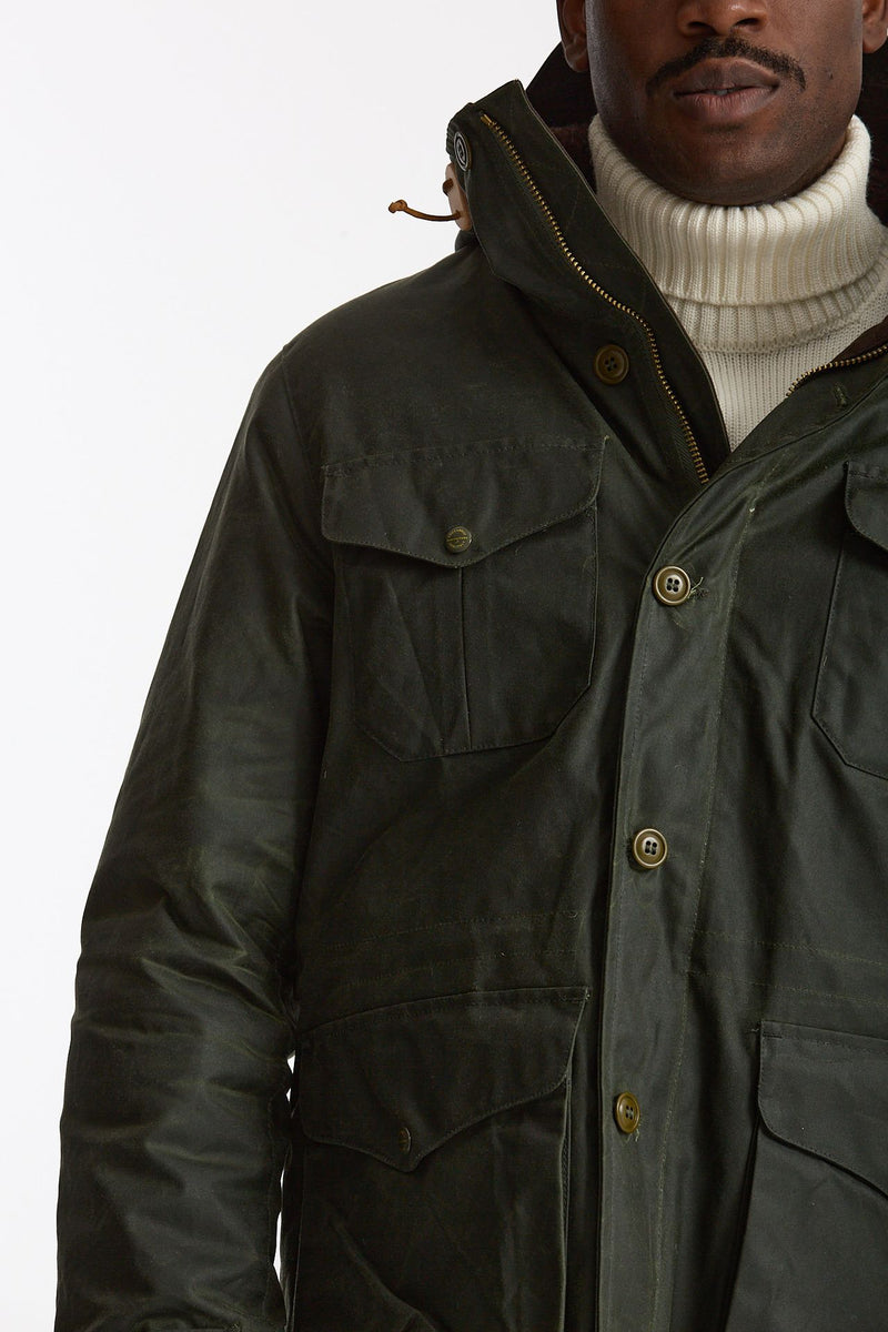 Giaccone TEDDY LINED in cotone cerato verdone men Manifattura ceccarelli - 6