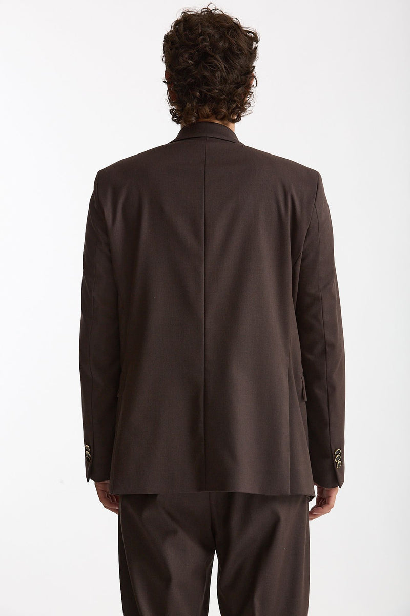Giacca doppiopetto marrone men Marsēm - 5