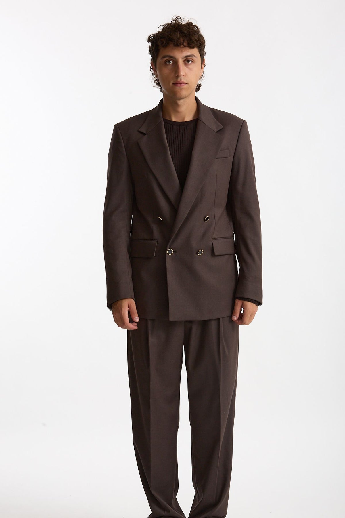 Giacca doppiopetto marrone men Marsēm - 7