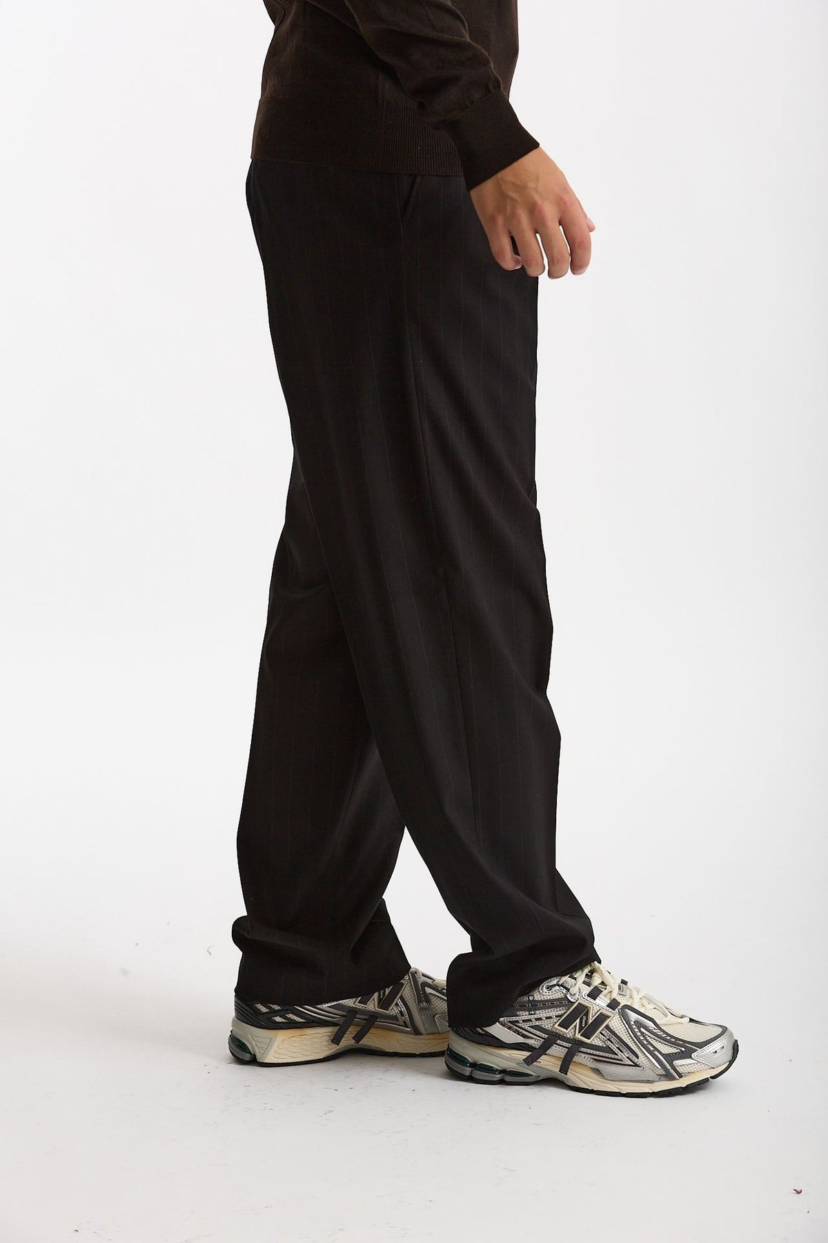 Pantalone gamba ampia gessato nero men Marsēm - 2