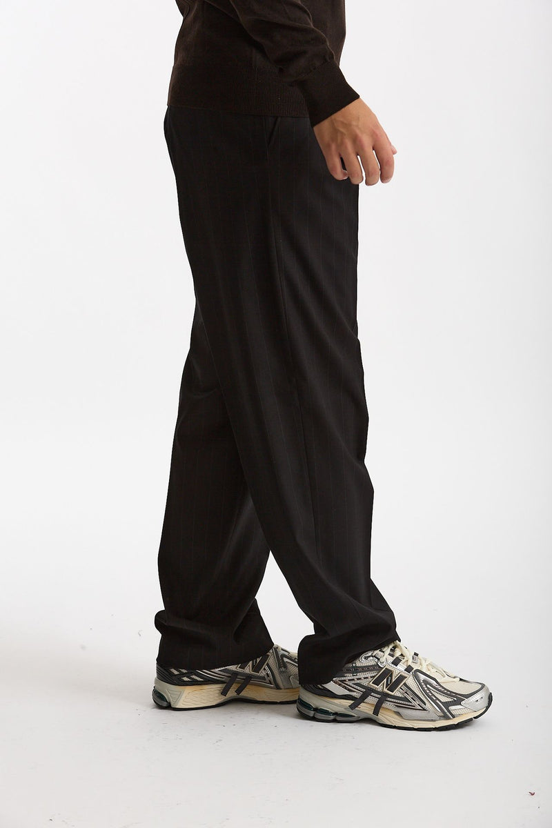 Pantalone gamba ampia gessato nero men Marsēm - 2