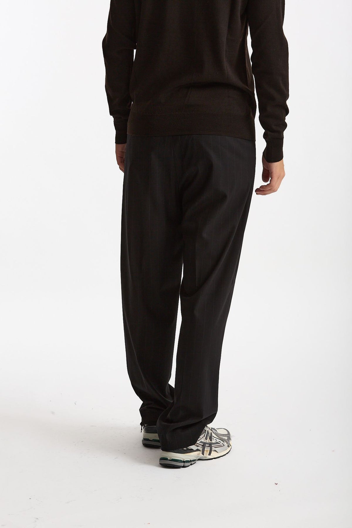 Pantalone gamba ampia gessato nero men Marsēm - 3