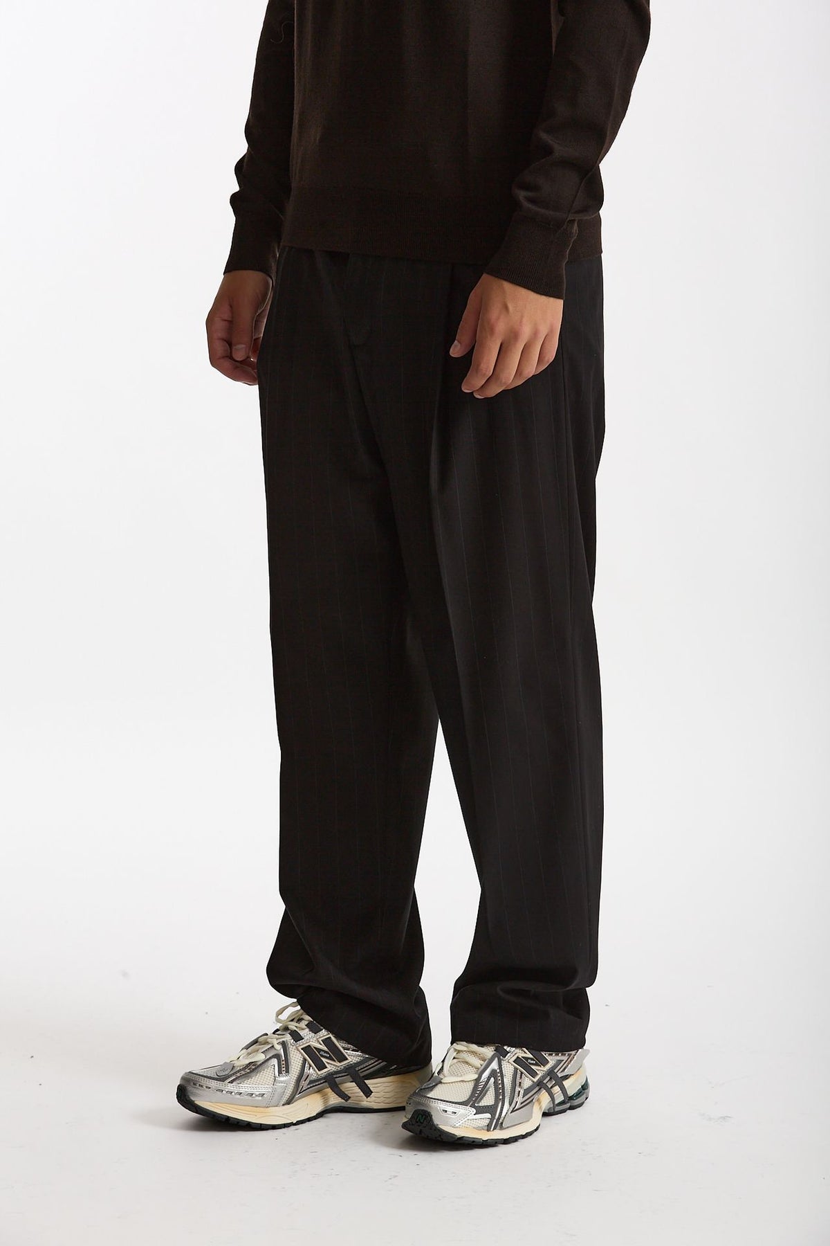 Pantalone gamba ampia gessato nero men Marsēm - 4