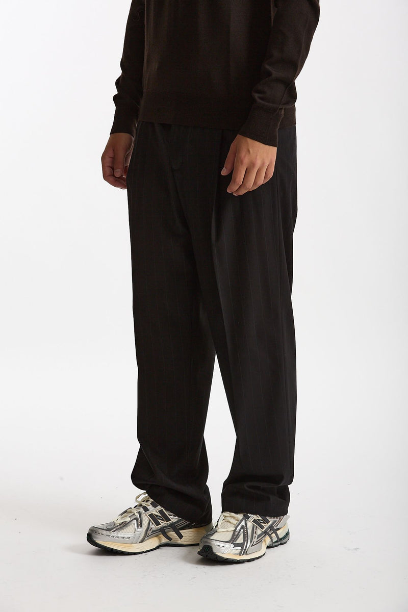 Pantalone gamba ampia gessato nero men Marsēm - 4
