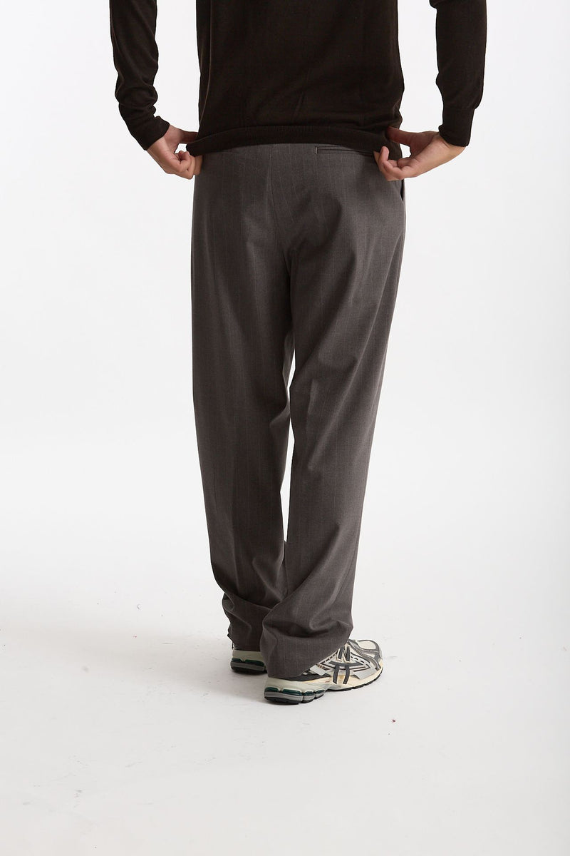 Pantalone gamba ampia gessato grigio men Marsēm - 4