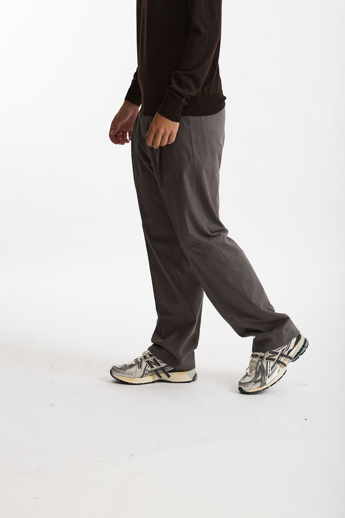 Pantalone gamba ampia gessato grigio men Marsēm - 5
