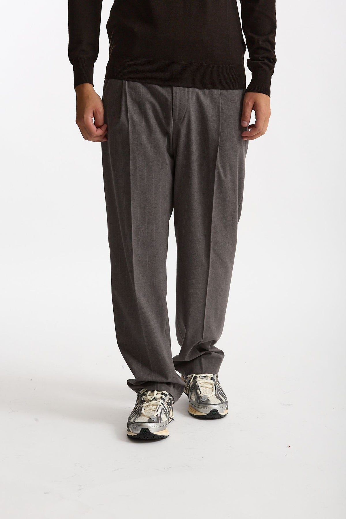Pantalone gamba ampia gessato grigio men Marsēm - 2