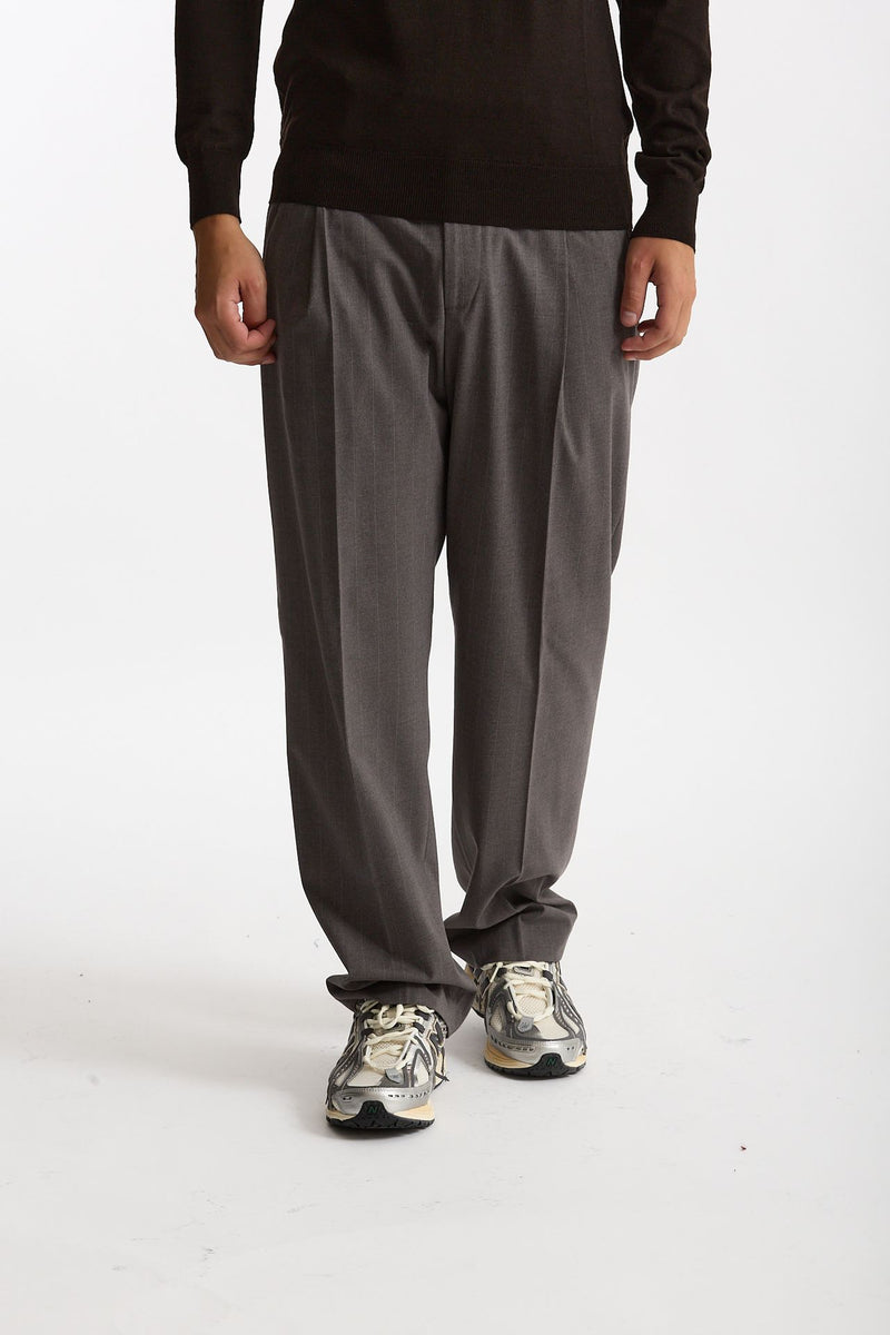 Pantalone gamba ampia gessato grigio men Marsēm - 2